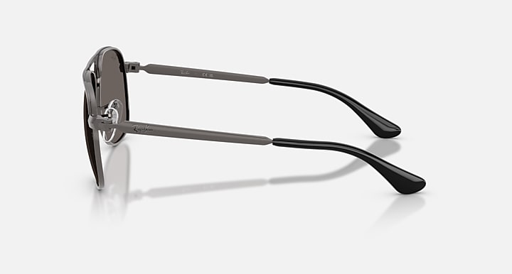 Ray-Ban BILL MAX Gunmetal with Dark Grey Solid Color lenses - Lateral