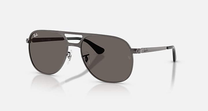 Ray-Ban BILL MAX Gunmetal with Dark Grey Solid Color lenses - Quarter