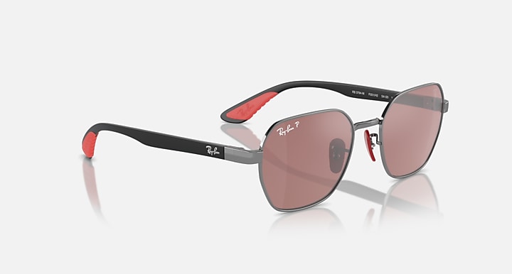 Ray-Ban RB3794M SCUDERIA FERRARI COLLECTION POLARIZED+ LENSES Gunmetal; Black with Purple & Silver Polarized Polarized+ lenses - Alternative