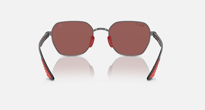 Ray-Ban RB3794M SCUDERIA FERRARI COLLECTION POLARIZED+ LENSES Gunmetal; Black with Purple & Silver Polarized Polarized+ lenses - Back