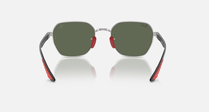 Ray-Ban RB3794M SCUDERIA FERRARI COLLECTION Silver; Black with Dark Green Solid Color lenses - Back