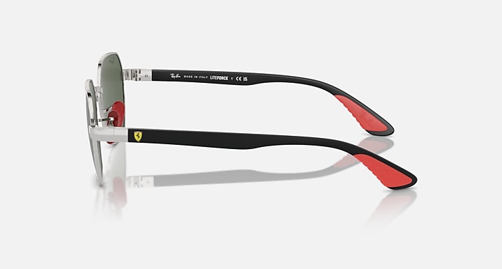 Ray-Ban RB3794M SCUDERIA FERRARI COLLECTION Silver; Black with Dark Green Solid Color lenses - Lateral