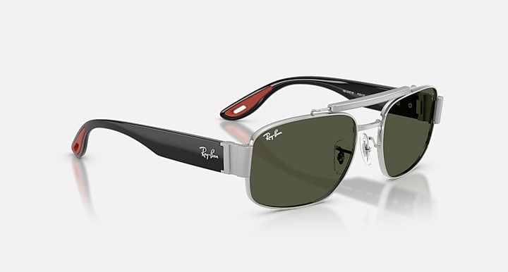 Ray-Ban RB3797M SCUDERIA FERRARI COLLECTION Silver; Black with Green Solid Color lenses - Alternative