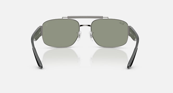 Ray-Ban RB3797M SCUDERIA FERRARI COLLECTION Gunmetal; Grey with Green Mirror Silver Solid Color - Mirror lenses - Back