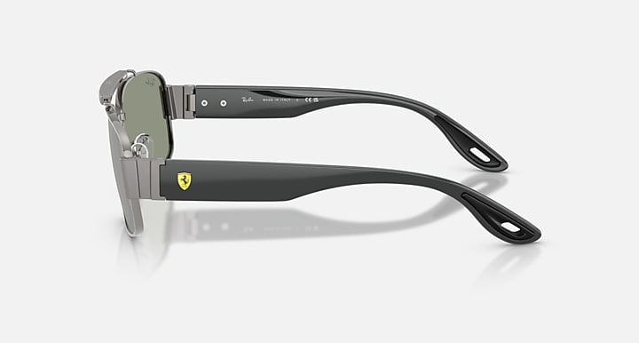 Ray-Ban RB3797M SCUDERIA FERRARI COLLECTION Gunmetal; Grey with Green Mirror Silver Solid Color - Mirror lenses - Lateral