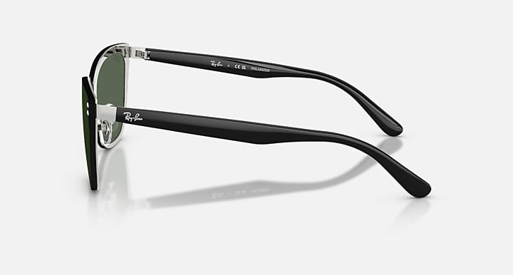 Ray-Ban RB3798D Silver; Black with Polarized Green Solid Color lenses - Lateral