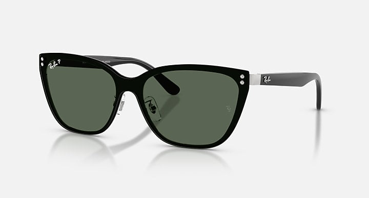 Ray-Ban RB3798D Silver; Black with Polarized Green Solid Color lenses - Quarter