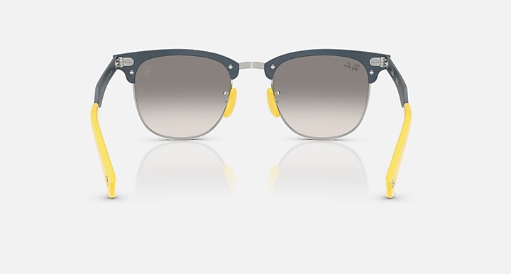 Ray-Ban RB3807M SCUDERIA FERRARI COLLECTION Brushed Blue On Silver; Brushed Blue with Clear Gradient Grey Gradient lenses - Back