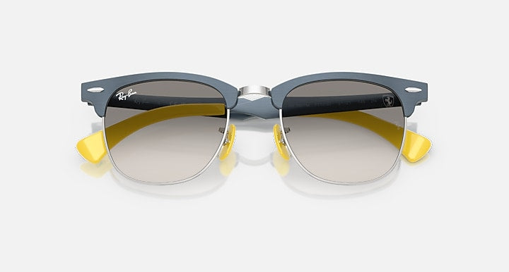 Ray-Ban RB3807M SCUDERIA FERRARI COLLECTION Brushed Blue On Silver; Brushed Blue with Clear Gradient Grey Gradient lenses - Closed Front