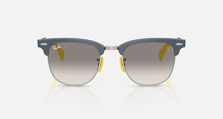 Ray-Ban RB3807M SCUDERIA FERRARI COLLECTION Brushed Blue On Silver; Brushed Blue with Clear Gradient Grey Gradient lenses - Front
