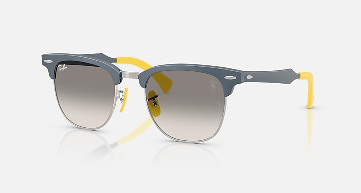 Ray-Ban RB3807M SCUDERIA FERRARI COLLECTION Brushed Blue On Silver; Brushed Blue with Clear Gradient Grey Gradient lenses - Quarter
