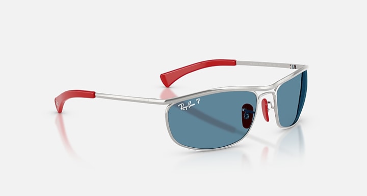 Ray-Ban RB3819M SCUDERIA FERRARI COLLECTION POLARIZED+ LENSES Silver with Blue Polarized+ Polarized+ lenses - Alternative