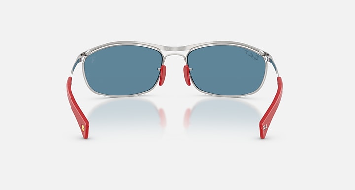 Ray-Ban RB3819M SCUDERIA FERRARI COLLECTION POLARIZED+ LENSES Silver with Blue Polarized+ Polarized+ lenses - Back