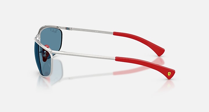Ray-Ban RB3819M SCUDERIA FERRARI COLLECTION POLARIZED+ LENSES Silver with Blue Polarized+ Polarized+ lenses - Lateral