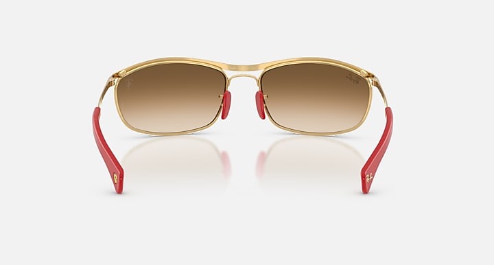 Ray-Ban RB3819M SCUDERIA FERRARI COLLECTION Gold with Brown Gradient lenses - Back