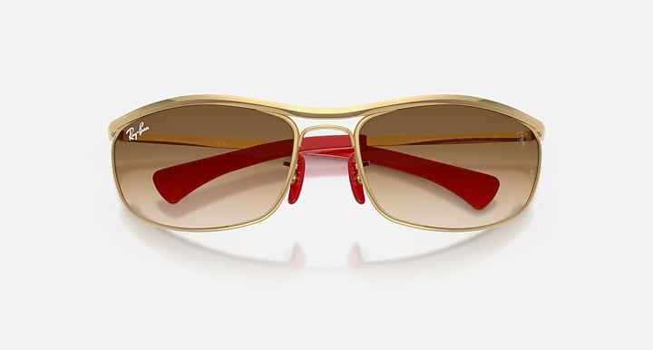 Ray-Ban RB3819M SCUDERIA FERRARI COLLECTION Gold with Brown Gradient lenses - Closed Front
