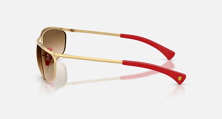 Ray-Ban RB3819M SCUDERIA FERRARI COLLECTION Gold with Brown Gradient lenses - Lateral