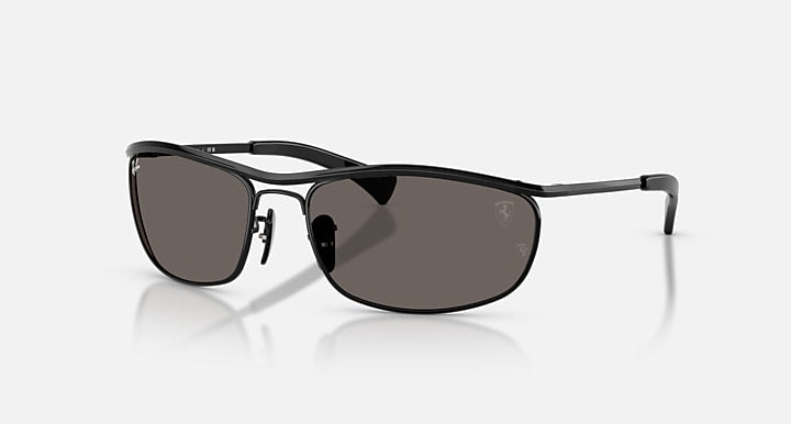 Ray-Ban RB3819M SCUDERIA FERRARI COLLECTION Black with Dark Grey Solid Color lenses - Quarter