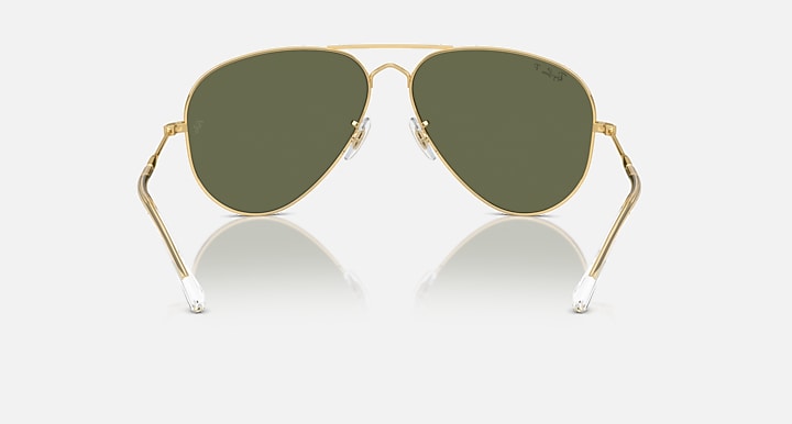 Ray-Ban OLD AVIATOR Arista Gold with Green Polarized Solid Color lenses - Back