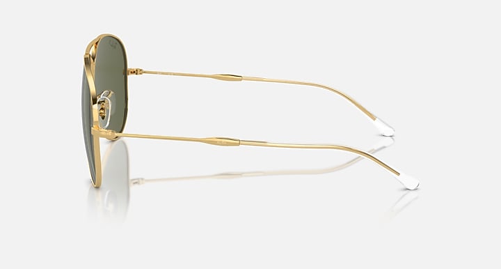 Ray-Ban OLD AVIATOR Arista Gold with Green Polarized Solid Color lenses - Lateral