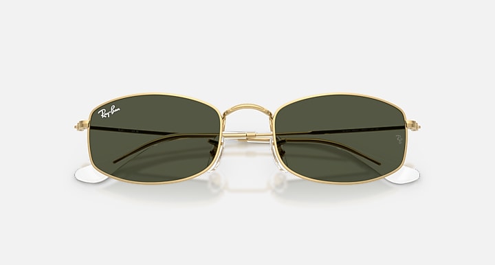 Ray-Ban RB3832 Arista Gold with Green Solid Color lenses - Closed Front