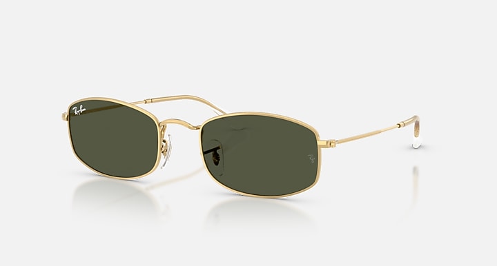 Ray-Ban RB3832 Arista Gold with Green Solid Color lenses - Quarter