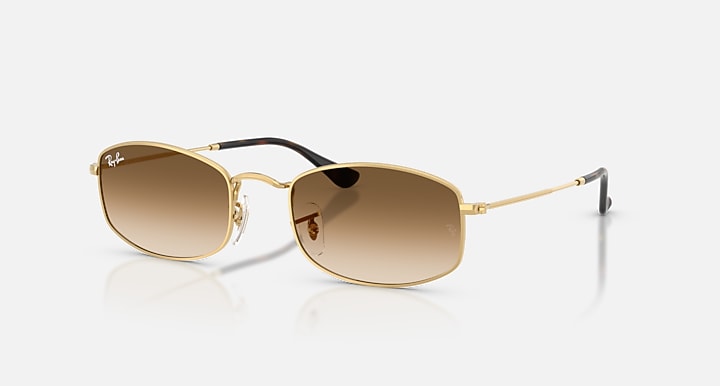 Ray-Ban RB3832 Arista Gold with Clear Gradient Brown Gradient lenses - Quarter