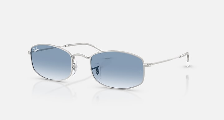 Ray-Ban RB3832 Silver with Clear Gradient Blue Gradient lenses - Quarter