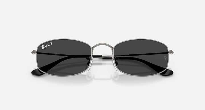 Ray-Ban RB3832 Gunmetal with Polarized Black Solid Color lenses - Closed Front
