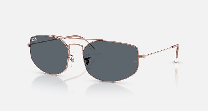 Ray-Ban EXPLORER V Copper with Blue Solid Color lenses - Quarter