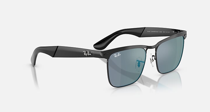 Ray-Ban WAYFARER DELUXE Black with Blue Solid Color - Mirror lenses - Alternative