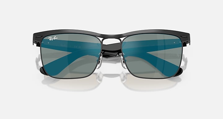 Ray-Ban WAYFARER DELUXE Black with Blue Solid Color - Mirror lenses - Closed Front