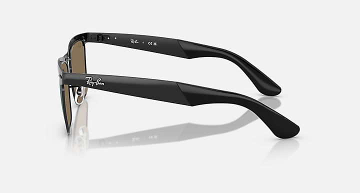 Ray-Ban WAYFARER DELUXE Black with Blue Solid Color - Mirror lenses - Lateral