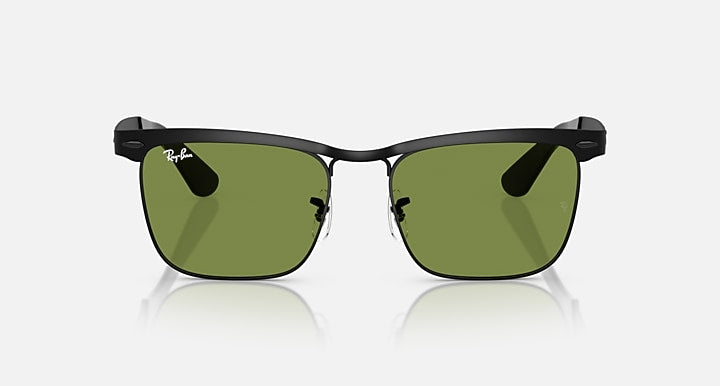 Ray-Ban WAYFARER DELUXE Black with Green Solid Color lenses - Front