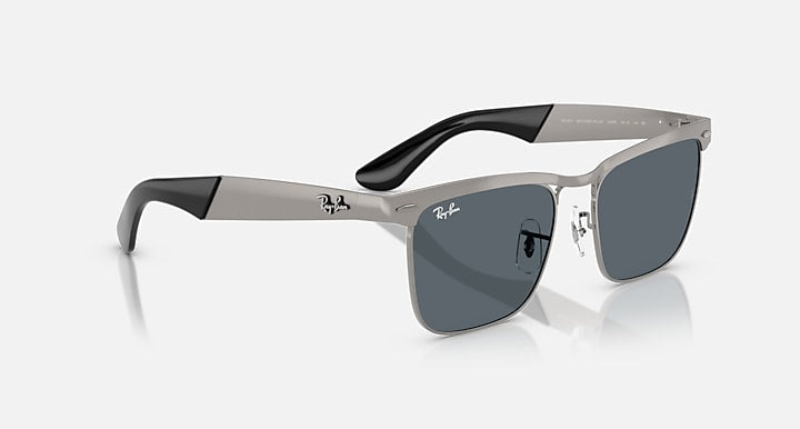 Ray-Ban WAYFARER DELUXE Sandblasted Gunmetal On Gunmetal; Sandblasted Gunmetal with Blue Solid Color lenses - Alternative