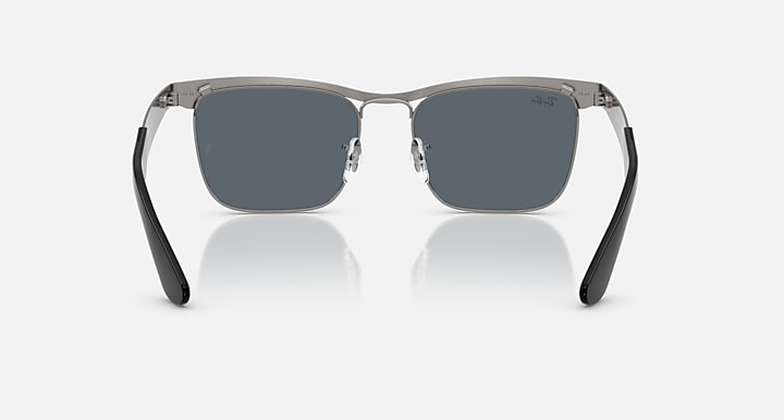 Ray-Ban WAYFARER DELUXE Sandblasted Gunmetal On Gunmetal; Sandblasted Gunmetal with Blue Solid Color lenses - Back