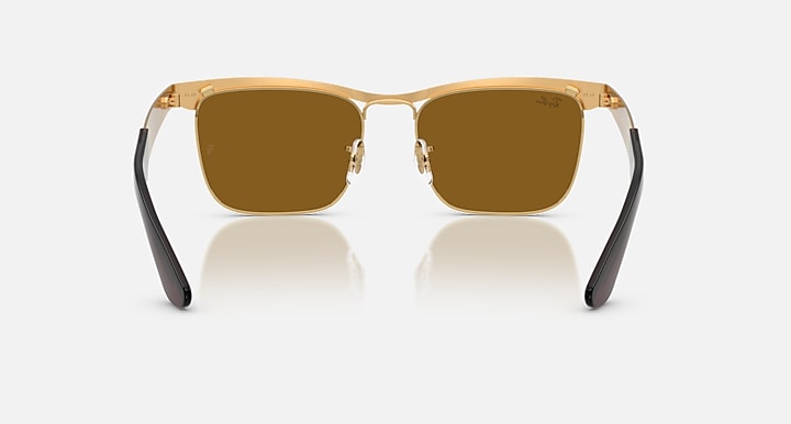 Ray-Ban WAYFARER DELUXE Sandblasted Legend Gold with Brown Solid Color lenses - Back
