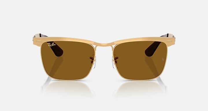 Ray-Ban WAYFARER DELUXE Sandblasted Legend Gold with Brown Solid Color lenses - Front