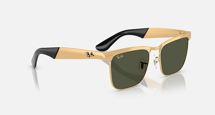 Ray-Ban WAYFARER DELUXE Sandblasted Legend Gold with Green Solid Color lenses - Alternative