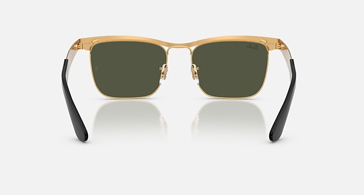 Ray-Ban WAYFARER DELUXE Sandblasted Legend Gold with Green Solid Color lenses - Back
