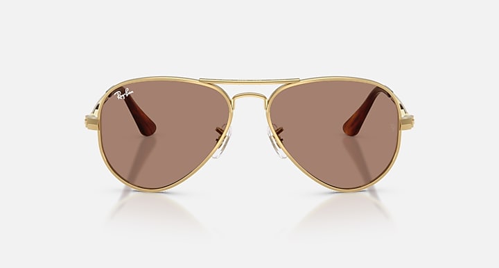 Ray-Ban AVIATOR MAX HOLIDAY LIMITED Gold with Light Violet Solid Color lenses - Front