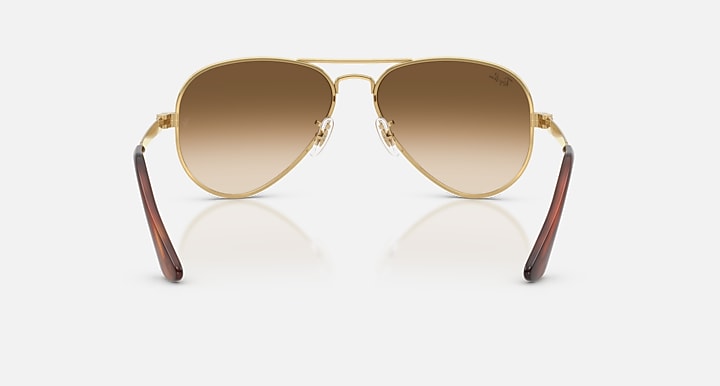 Ray-Ban AVIATOR MAX Arista Gold with Clear Gradient Brown Gradient lenses - Back