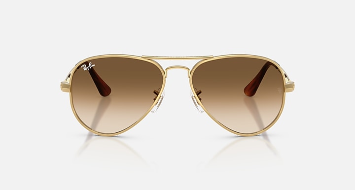 Ray-Ban AVIATOR MAX Arista Gold with Clear Gradient Brown Gradient lenses - Front