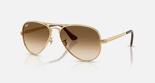 Ray-Ban AVIATOR MAX Arista Gold with Clear Gradient Brown Gradient lenses - Quarter
