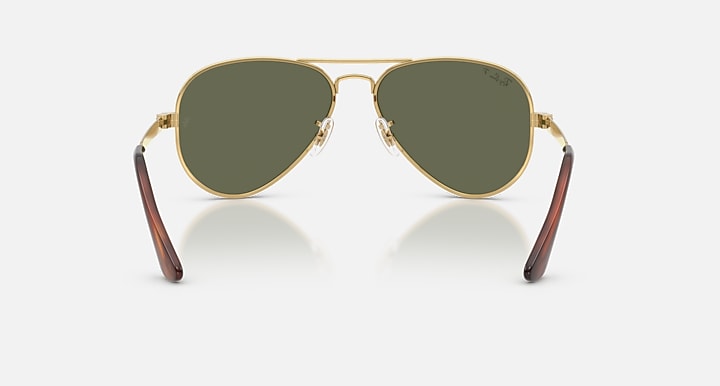 Ray-Ban AVIATOR MAX Arista Gold with Green Polarized Solid Color lenses - Back
