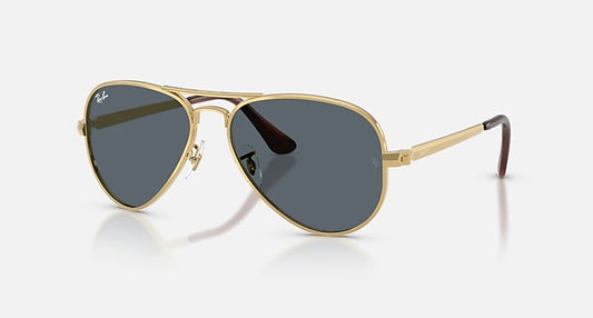 Ray-Ban AVIATOR MAX Arista Gold with Blue Solid Color lenses - Quarter