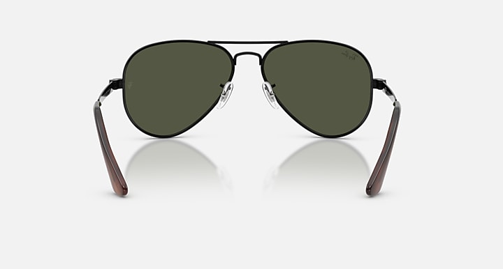 Ray-Ban AVIATOR MAX Black with Green Solid Color lenses - Back
