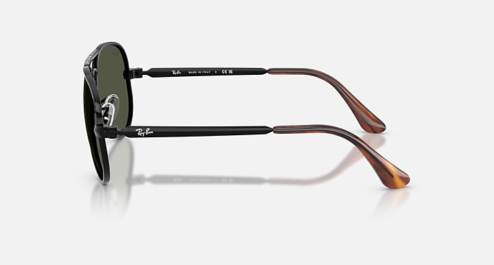 Ray-Ban AVIATOR MAX Black with Green Solid Color lenses - Lateral