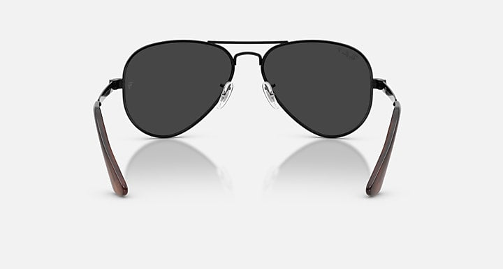 Ray-Ban AVIATOR MAX Black with Black Polarized Solid Color lenses - Back