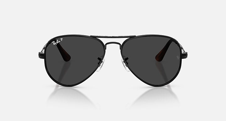 Ray-Ban AVIATOR MAX Black with Black Polarized Solid Color lenses - Front